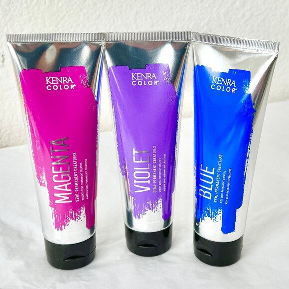 NEW Kenra Color Semi-Permanent Creatives Hair Color 3-Pack Violet Magenta & Blue - Picture 1 of 12
